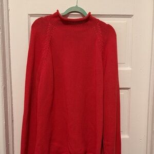 J. Crew Vibrant Coral Turtleneck Sweater